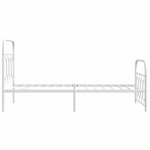 vidaXL Cadre de lit métal avec tête de lit/pied de lit blanc 80x200 cm