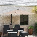 vidaXL Parasol de terrasse Taupe Polyester Grand Pliable