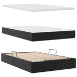 vidaXL Lit avec rangement et matelas Noir 120 x 190 cm Simili cuir