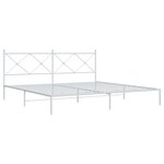 vidaXL Cadre de lit métal avec tête de lit blanc 193x203 cm