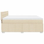vidaXL Sommier à lattes de lit avec matelas Crème 180x200 cm Tissu