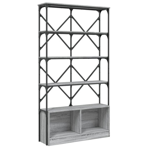 vidaXL Bibliothèque sonoma gris 100x26x180 cm bois ingénierie et métal