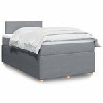 vidaXL Sommier à lattes de lit avec matelas Gris clair 120x200cm Tissu