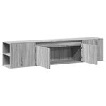 vidaXL Meuble TV mural avec LED sonoma gris 180x31x39 5 cm