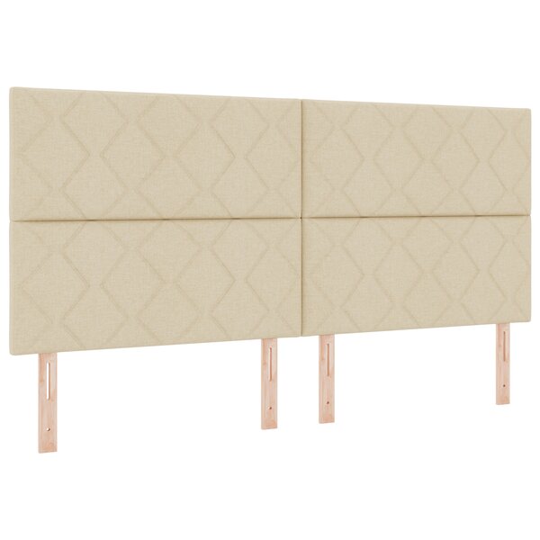 Tête de lit LED vidaXL design blocs en diamant crème 200 cm tissu