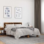vidaXL Cadre de lit sans matelas chêne fumé 135x190 cm
