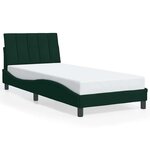 vidaXL Cadre de lit avec LED sans matelas Hanko vert foncé 90x190 cm velours