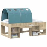 vidaXL Tunnel de lit 2 Pièces Bleu clair 211 x 67 5 x 2 cm Polyester