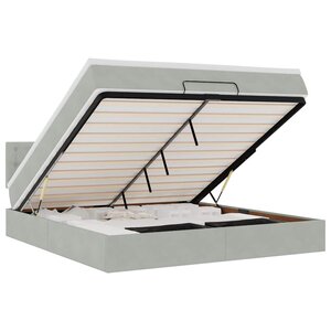 VidaXL Cadre de lit ottoman avec matelas gris clair 160x200 cm velours