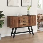 vidaXL Meuble TV Naturel 110 x 30 x 75 cm Bois de teck massif