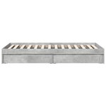vidaXL Cadre de lit et tiroirs gris béton 90x200 cm bois d'ingénierie