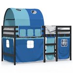 vidaXL Lit mezzanine enfants avec tunnel sans matelas bleu 80x200 cm