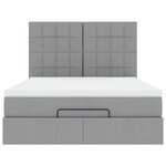VidaXL Cadre de lit ottoman et matelas gris clair 140x200 cm tissu