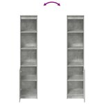 vidaXL Buffet haut gris béton 37 5x35x180 cm bois d'ingénierie