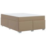 vidaXL Cadre de lit avec matelas Cappuccino 160 x 200 cm tissu