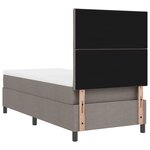 vidaXL Lit à ressorts avec matelas Taupe Simple Tissu