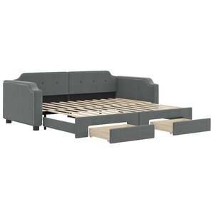 vidaXL Lit de jour avec gigogne et tiroirs sans matelas 100x200 cm