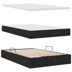 vidaXL Lit avec rangement et matelas avec matelas Noir 120 x 200 cm