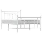 vidaXL Cadre de lit métal sans matelas et pied de lit blanc 107x203 cm