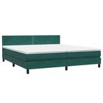 vidaXL Sommier à lattes de lit et matelas et LED vert foncé 180x220cm velours
