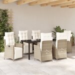 vidaXL Ensemble de 7 pièces de salle à manger de jardin en rattan PE beige