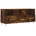 vidaXL Meuble TV chêne fumé 102x36x50 cm bois d'ingénierie