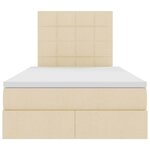 vidaXL Lit de rangement LED avec matelas Crème 120 x 190 cm Tissu
