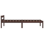 vidaXL Cadre de lit Marron foncé Bois de pin massif 90x200 cm