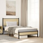 vidaXL Cadre de lit en métal sans matelas chêne sonoma 107x203 cm