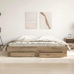 vidaXL Cadre de lit avec tiroirs chêne artisanal 180 x 200 cm