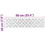 vidaXL Nez de marche Rectangulaire 2 Pièces Argenté 90 x 20 cm Aluminium