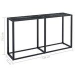 vidaXL Table console Marbre noir 140x35x75 5 cm Verre trempé