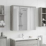 vidaXL Armoire Miroir de Salle de Bain Gris Sonoma 63 5 x 16 x 62 5 cm