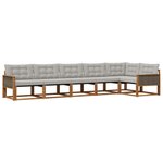 vidaXL Ensemble de canapés d'extérieur 6 Pièces Naturel et gris clair