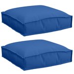 vidaXL Coussins de palettes pour siège 2 Pièces Royal Blue 40 x 40 x 8 cm  en tissu Oxford