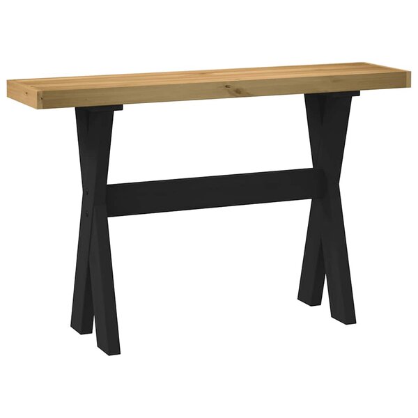 vidaXL Table console NOAIN pieds en forme de X 120x30x75 cm massif pin