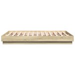 vidaXL Cadre de lit avec lumières LED chêne sonoma 135x190 cm
