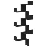 Étagère d'angle vidaXL Bois noir 45x45x147 cm en bois d'ingénierie