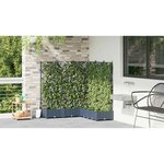 vidaXL Bac à fleurs avec Treillis 5 Pièces Gris 120 x 120 x 125.5 cm PP