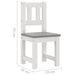 vidaXL Ensemble de table et chaises enfants 4 Pièces Blanc et gris MDF