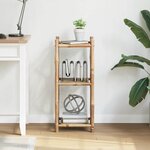 vidaXL Étagère à 3 niveaux carré bambou