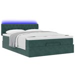 vidaXL Cadre de lit ottoman avec matelas vert foncé 140x200 cm velours