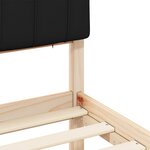 vidaXL Cadre de lit avec tête de lit rembourrée Noir 75 x 190 cm