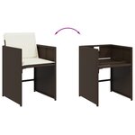 vidaXL Ensemble à manger de jardin avec coussins 13 Pièces marron rotin
