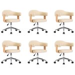 vidaXL Chaises pivotantes à manger lot de 6 crème similicuir