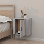 vidaXL Table de chevet murale Sonoma gris 50x30x47 cm