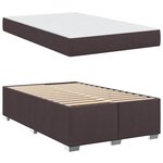 vidaXL Cadre de lit avec matelas Marron foncé 120 x 190 cm tissu