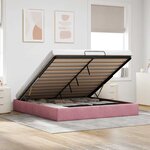 vidaXL Cadre de lit ottoman sans matelas rose 200x200 cm velours