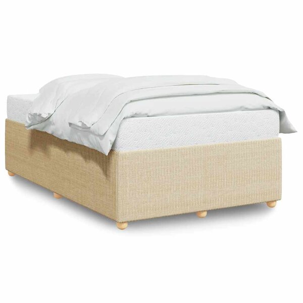 vidaXL Cadre de lit sans matelas crème 120x190 cm tissu