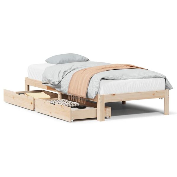 vidaXL Cadre de lit avec tiroirs sans matelas 90x200 cm